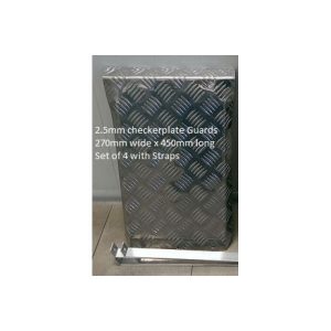 Mud Guards Aluminium Checkerplate 2.5mm 270x450 set of 4 Free Postage