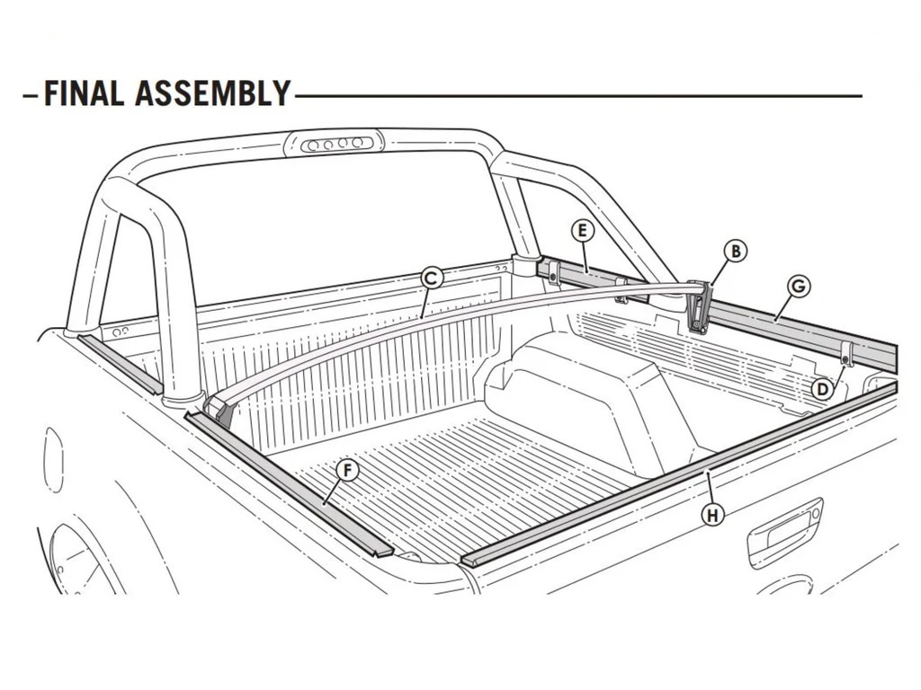 No Drill Soft Tonneau Cover for BYD Shark 6 naked tub no sports bars - Shipping included - Image 4
